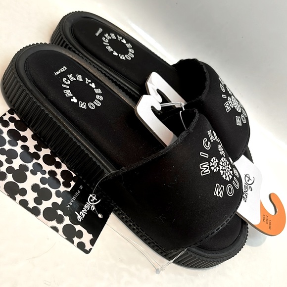 🆕 Disney Ltd Edition Mickey Mouse Icon Logo Plush Cushioned Slide Sandals - Picture 6 of 9